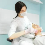 patient receiving skin treatment