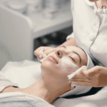 woman getting skin treatment