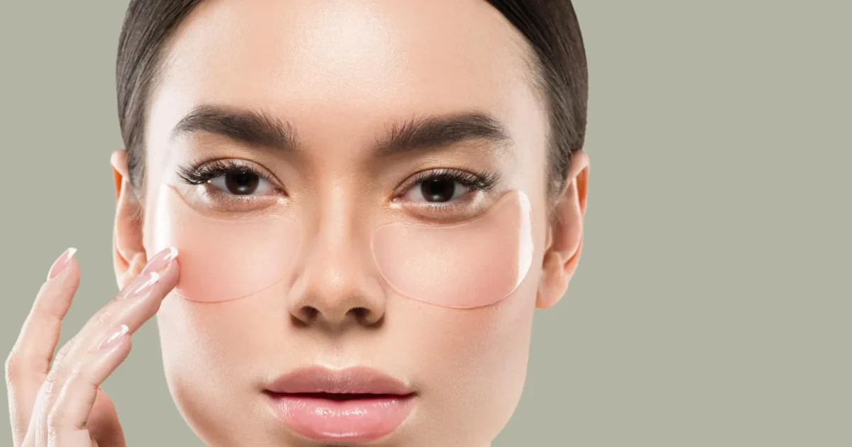 woman with pink patches under her eye