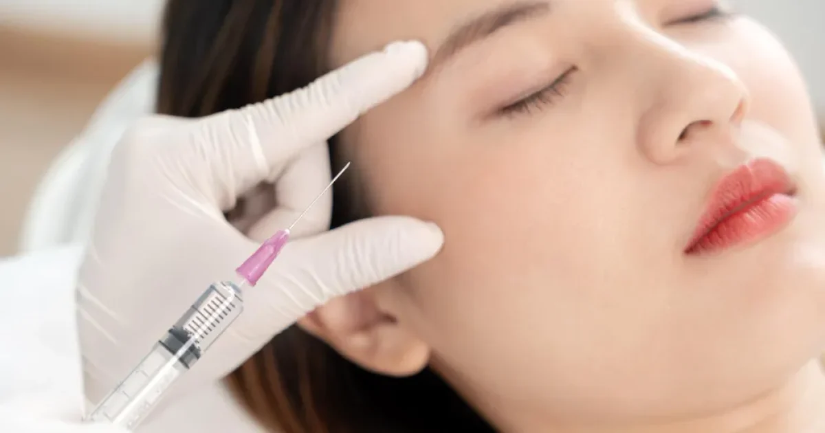 woman getting botox injection