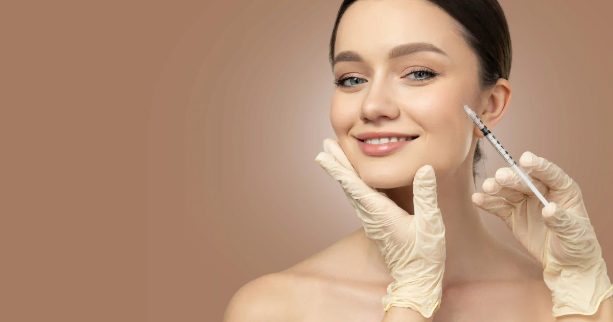 woman getting botox injection