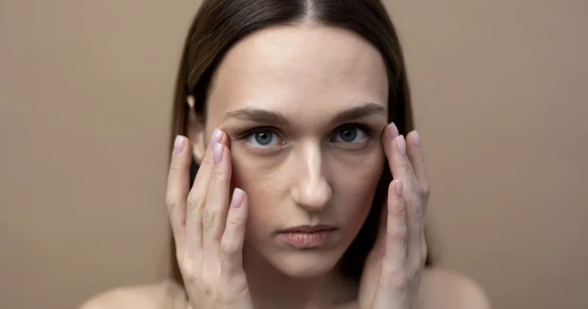 woman with eye bags